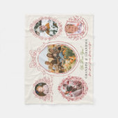 Lint & Botanische Lijsten 5 Foto Red Grootouders Fleece Deken (Voorkant)