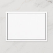 Lint Bow Elegantie Zwart-wit Bruiloft Informatiekaartje (Achterkant)