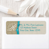 Lint en Burlap Blue Monogram Etiket (Insitu)
