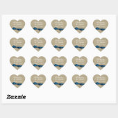 Lint en Burlap Heart Hart Sticker (Vel)