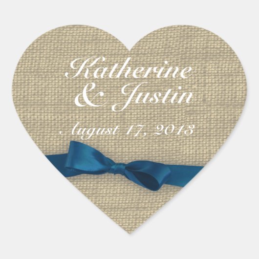 Lint en Burlap Heart Hart Sticker (Voorkant)