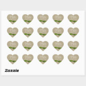 Lint en Burlap Heart Hart Sticker (Vel)