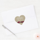 Lint en Burlap Heart Hart Sticker (Envelop)