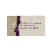 Lint en Burlap Paarse Etiket (Voorkant)