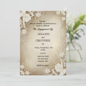 Lint en Kant Uitnodiging voor Verlovingsfeest (Staand voorkant)