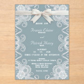 Lint en kant vorst acryl bruiloft uitnodiging acryl uitnodigingen (Voorkant)