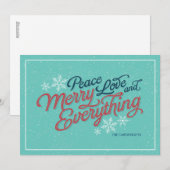 Lint in cadeauverpakking Script kerstkaart (Voorkant / Achterkant)