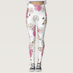 Lint lint lint potloden & madeliefjes patroon leggings