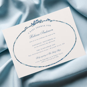Lint linten lint blauwe elegante baby jongen showe kaart