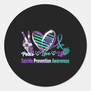 Lint Roos Vrede Liefde Geestelijke Gezondheid Zelf Ronde Sticker