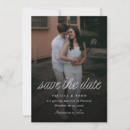 Lint Script Minimalistische Trouwfoto Save The Date