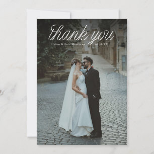 Lint Script Top Minimalistische Trouwfoto Bedankkaart