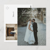 Lint Script Top Minimalistische Trouwfoto Briefkaart (Voorkant / Achterkant)