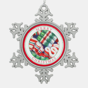 LINT SNOEP Pewter Sneeuwvlok Ornament + Tekst