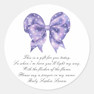 Lint Stippen Baby shower - Gebedskaarslabel Ronde Sticker