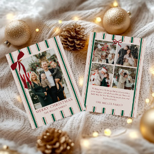 Lint Streep Familie Foto Kerst Vakantiekaart Feestdagenkaart