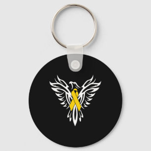 Lint tegen kinderkanker Gouden lint Phoenix Sleutelhanger