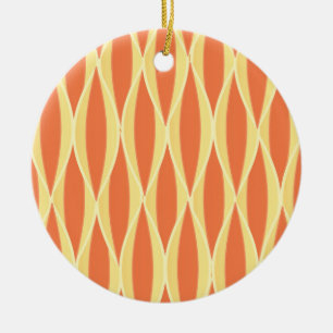 Lint uit de middeleeuwen - oranje en geel keramisch ornament