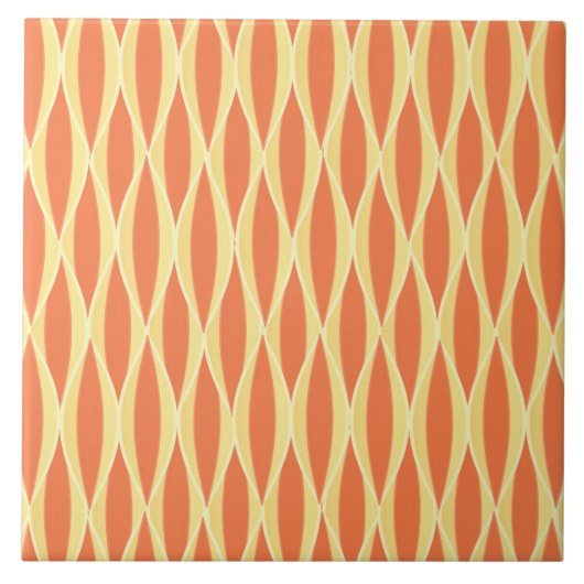 Lint uit de middeleeuwen - oranje en geel tegeltje (Voorkant)