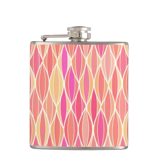 Lint uit de middeleeuwen - roze, koraal en goud heupfles (Voorkant)