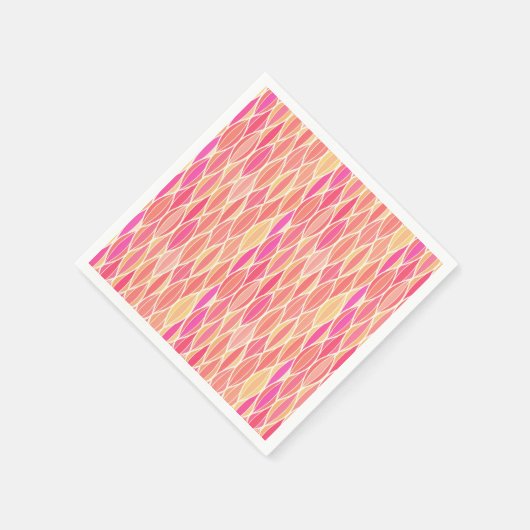 Lint uit de middeleeuwen - roze, koraal en goud servetten (Hoek)