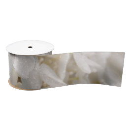 Lint, witte bloemen lint