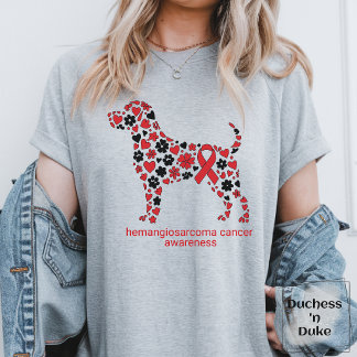 Lintangioom-sarcoom bij honden Rode Lint T-shirt