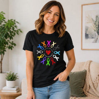 Lintbewustzijnslintkleuren Hart Liefde Hoop Kunst T-shirt