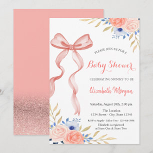 Lintbloemen met Bokeh Baby Shower Kaart