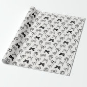 Linten Boog Patroon Kerst Cadeaupapier (Uitgerold)
