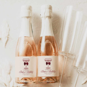 Linten en Bruisende Bruiloftssalon Mini Champagne Sparkling Wijnetiket