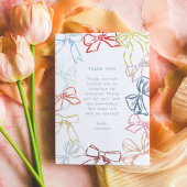 Linten en strikken Waterverf Verjaardag Dank u Bedankkaart