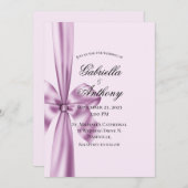 Linten lint paars lavendel trouwuitnodiging kaart (Voorkant / Achterkant)