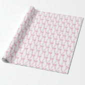 Linten Roze Strikjes Patroon Cadeaupapier (Uitgerold)