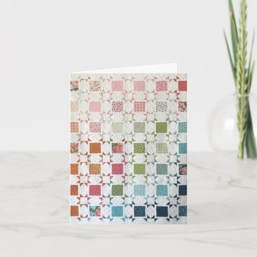 Linten & Rozen Quilt Persoonlijke Wenskaart Feestdagen Kaart (Voorkant)