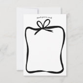 Linten strik frame elegante bruidsdouche op maat bedankkaart (Voorkant)