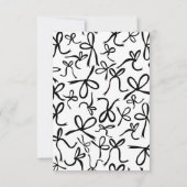 Linten strik frame elegante bruidsdouche op maat bedankkaart (Achterkant)