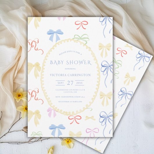  linten Waterverf Baby shower Kaart