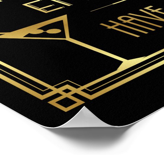 L'INTERDICTION Art Déco S'ARRÊTE ICI Signe Imprime (Coin)