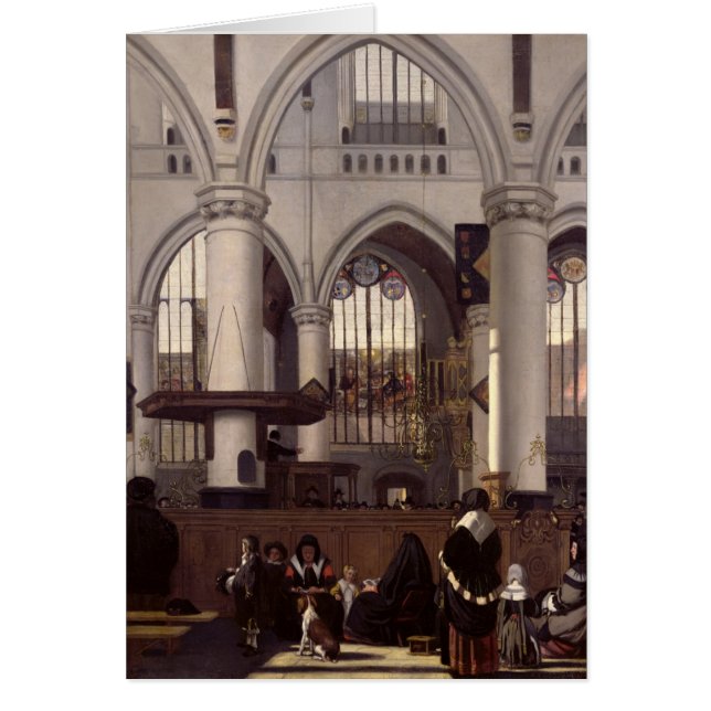 L'intérieur d'Oude Kerk, Amsterdam, c.1660 (Devant)