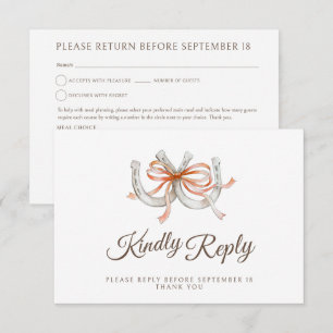 Lintje Hoefijzer Herfst Bruiloft Maaltijd Keuze QR RSVP Kaartje