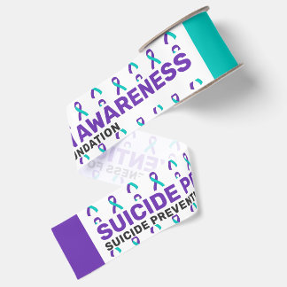 Lintje met patroon voor zelfmoordpreventie bewustz grosgrain lint