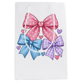 Lintje met strik patroon – Roze blauw & paarse str Medium Cadeauzakje