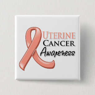 Lintje voor Baarmoederkanker Bewustzijn Vierkante Button 5,1 Cm