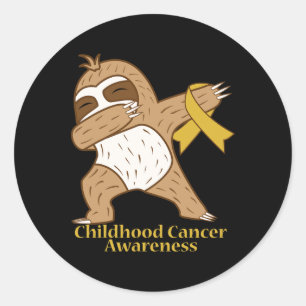 Lintje voor bewustwording van kanker bij kinderen ronde sticker