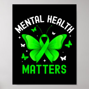 Lintje voor mentale gezondheidsbewustzijn vlinder  poster