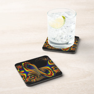 Lintjes Rainbow Fractal Art Bier Onderzetter