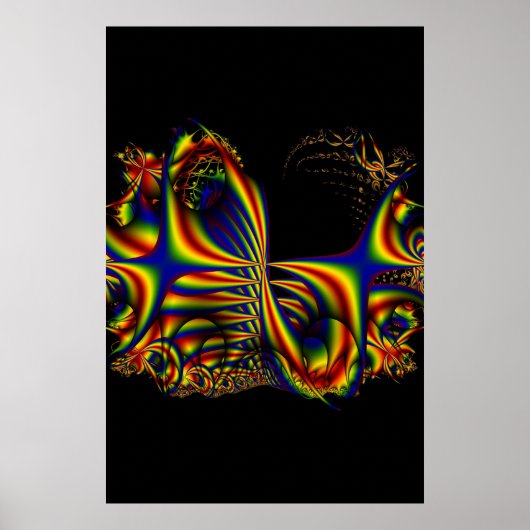 Lintjes | Rainbow Fractal Art Poster (Voorkant)