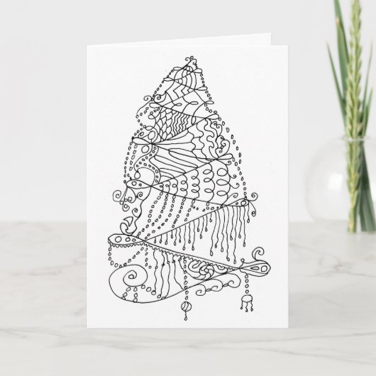 Lintkleurige abstracte Kerstmis Feestdagen Kaart (Voorkant)