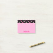  lintpatroon met multiroze borstkanker post-it® notes (Op bureau)